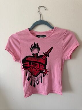Urban Outfitters Pink Graphic Heart Tee